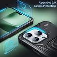 thumbnail image 4 of SOATUTO For iPhone 14 iPhone 14 Plus iPhone 14 Pro Max iPhone 14 Pro Case Military Grade Protective Phone Case Cover with Enhanced Metal Ring Kickstand [Support Magnet Mount] - Black,iPhone 14, 4 of 6