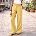 thumbnail image 2 of Breezora Straight Leg Woven Casual Pants for Women Summer Lightweight Pull On Trousers Comfortable Daily Work Bottoms with Pockets, 2 of 9