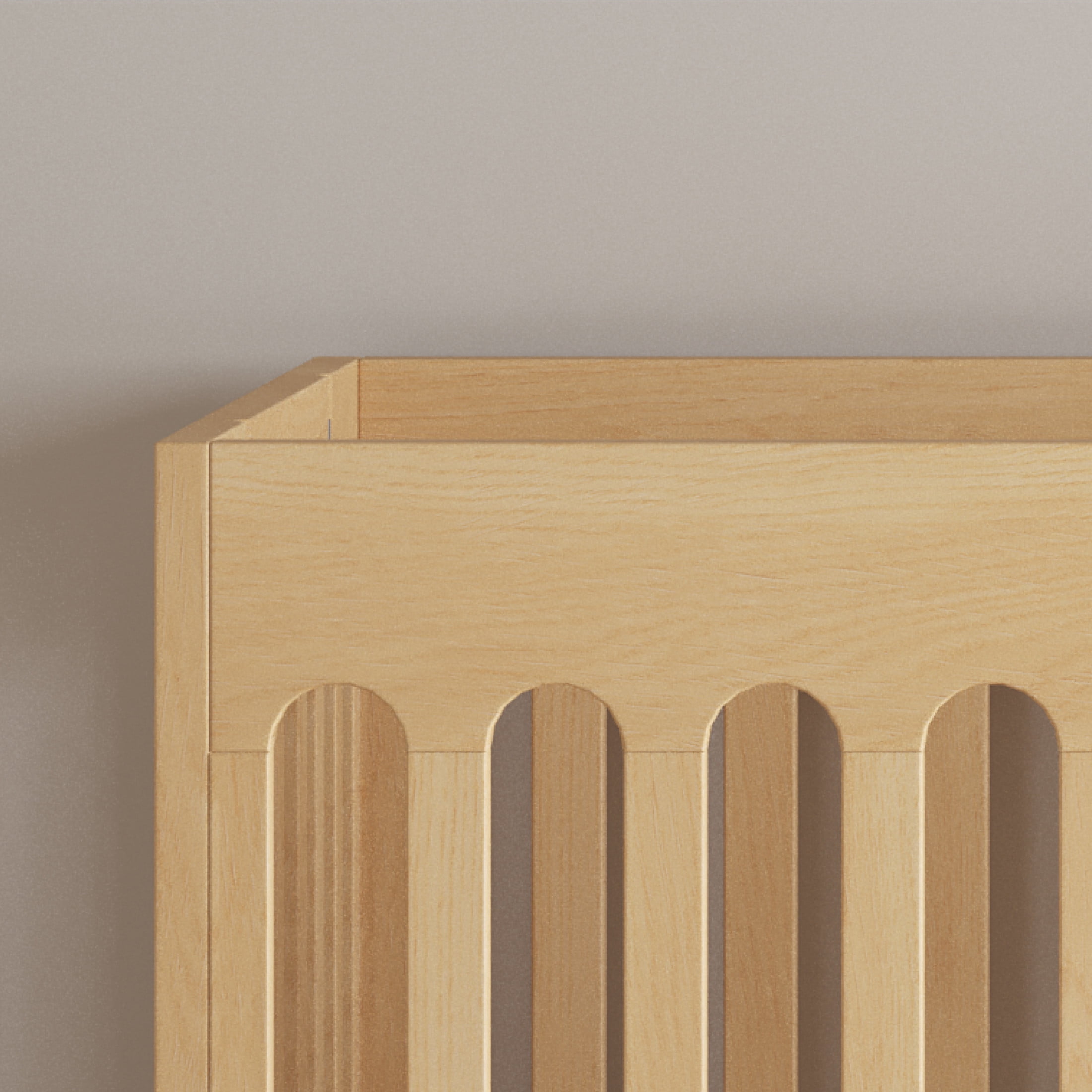 Foundations Boutique Compact Folding Crib 3-Pack with 3" Mattresses, Locking Wheels, Natural Wood
