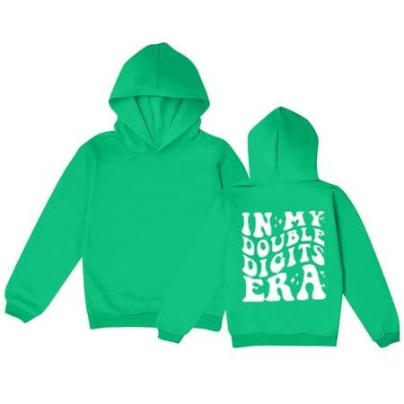 

GEZHEN Girls Middle and Large Children s Fall Letter Print Long Sleeved Hooded Hundred Sports Sweater 7-8 Years