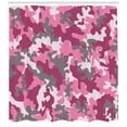 thumbnail image 3 of Ambesonne Pink Shower Curtain, Feminine Camo Vibrant, 69"Wx84"L, Magenta Hot Pink Grey, 3 of 3