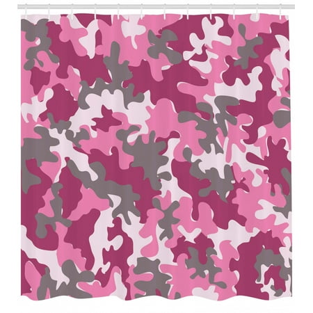 Camo Shower Curtain Cute Sweet Pattern, Pink Camo Shower Curtain