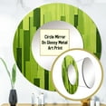 thumbnail image 3 of Designart "Green Canopy Urban Edge I" Skyscrapers Green Large Round Mirror - Round Bedroom Mirror Wall Decor - Industrial Round Printed Mirror - 23" x 23", 3 of 6