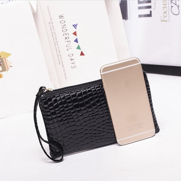 MEIBUTYUP Gorgeous Black Clutch Wallet Soft Strong Texture for Comfortable Carry