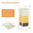 thumbnail image 3 of Topcobe 10 Drawer Rolling Storage Cart Organizer with 4 Universal Casters, Rolling Carts with Wheels for Kitchen, Living Room, Yellow, 3 of 8