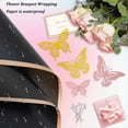 thumbnail image 4 of Juego de 200 hojas de papel de regalo para flores, 40 hojas de papel impermeable, ramo de flores negras y rosas., 4 of 4