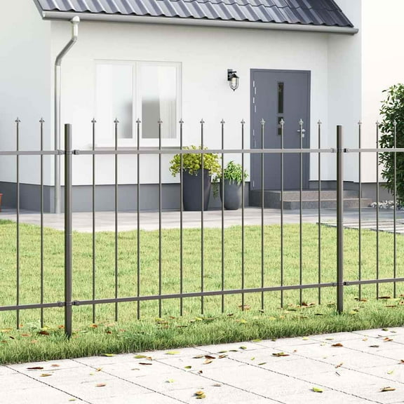 vidaXL Garden Fence Gray 3.4 x 1.2 m Powder-coated steel