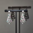 thumbnail image 2 of Pendientes de lujo ligeros y coloridos con forma de árbol de Navidad llenos de diamantes y circonitas, diseño de nicho femenino, exquisitos pendientes de niña, 2 of 5