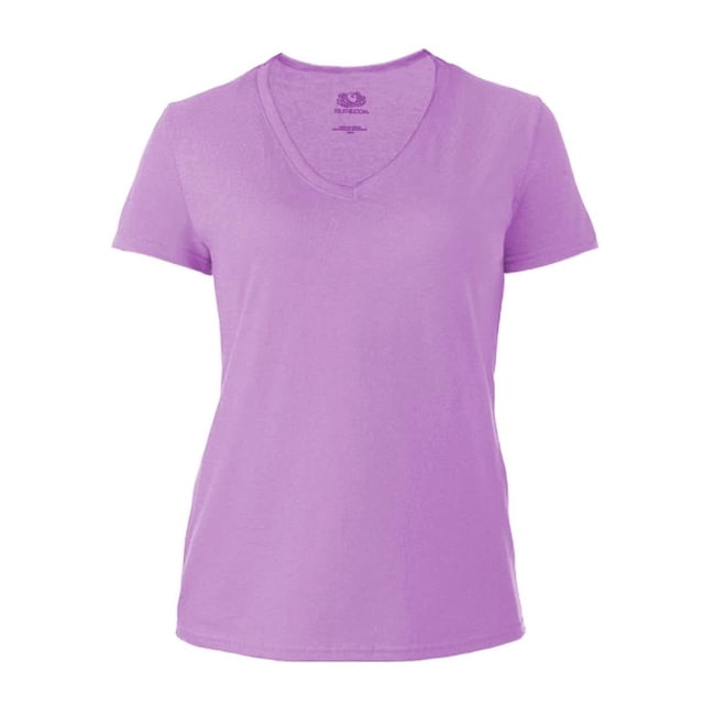 Playera Fruit of the Loom Talla M Cuello V Básica Lisa Lila