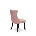 thumbnail image 4 of East West Furniture Parson Dining Chairs - Beige Red faux leather Upholstered, Set of 2, 4 of 6