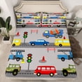 thumbnail image 2 of Castle Fairy Cartoon Car Full Size Sheets 4-Piece for Preppy Kids Children,Construction Vehicles Breathable Bed Sheets,Transportation Theme Lightweight Sheet Sets,Luxury Bedroom Decor, 2 of 7