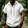 thumbnail image 2 of SHTXOZHI Mens Beach Outerwear Vests Short Sleeve V-Neck Hooded Tops Casual Vacation Comfortable Summer Jackets, 2 of 9