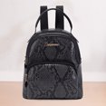 thumbnail image 5 of Mochila Estilo Preppy Mochila con estampado de animales de PU para mujer, bolsos de estilo preppy (serpiente gris), 5 of 5