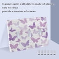thumbnail image 3 of WOBOGO Purple Butterfly 3-hole Switch Plates PC Flame Retardant Plastic Material Glossy Finish Smooth Touch 6.37x4.48x0.27in, 3 of 8