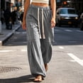 thumbnail image 6 of Zynoxe Wide Leg Sweatpants for Women Fashion Solid Color Womens Sweatpants Elastic Waist Drawstring Lounge Pants Comfort Lightweight Full Length Pants with Side Pockets S, 6 of 9