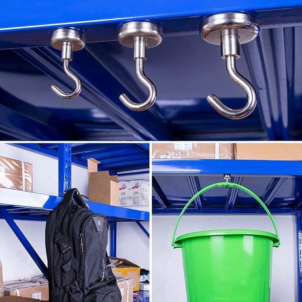 Skycarper Strong Magnetic Hooks, Silver, 22Lbs, Magnets Hanger for Refrigerator,Heavy Duty Ceiling Hooks for Classroom, Cruise,Kitchen, Workplace, Office, Garage, 24PCS