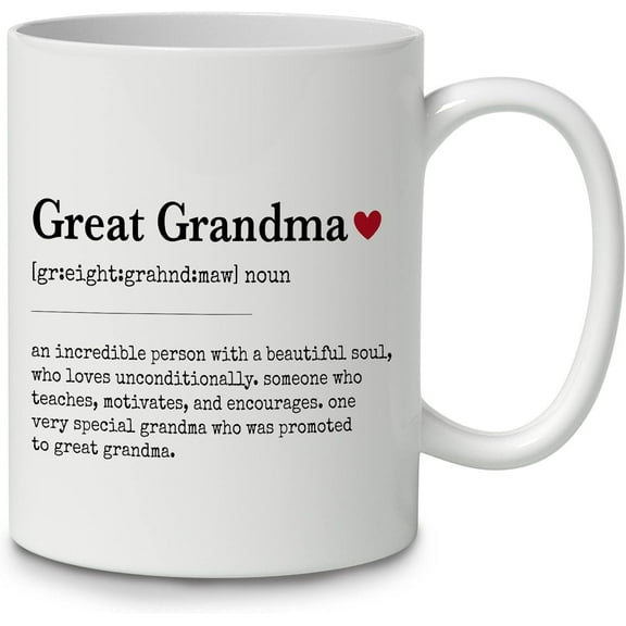 Great Grandma Definition Meaning Coffee Mug Ceramic Cup(11oz),Double Side Printed,Funny New Gag Novelty Great Grandma Mug Gifts For Grandma Nana Grandmother Granny