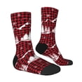 thumbnail image 3 of Uemuo Christmas Tree Buffalo Plaid Pattern Women's Crew Socks, Soft Durable Breathable Moisture-Wicking with Odor Control Cotton socks, 3 of 9