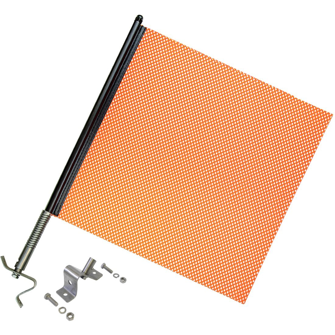 Photo 1 of VULCAN Heavy Duty Spring Warning Flag Kit with Universal Mounting Bracket - Mesh Construction - 18 Inch