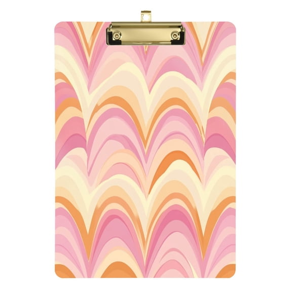 12.5x9 Inch Acrylic Clipboard with Metal Clip – Single-Sided Print & Retractable Hook，Hearts