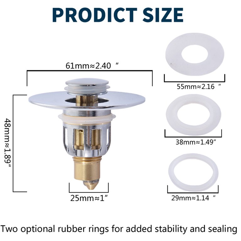 WeGuard Bathroom Sink Stopper for 1 1/2 Inch and 1 1/4 Inch Drain