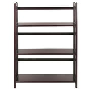 Casual Home 3-Shelf Folding Stackable Bookcase 27.5 Wide-Finish:Espresso