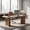 Off-White, variant on KIOOTTO 63" Modern Farmhouse Dining Table for 4-6, Dark Gray Kitchen Table with Thickened Wood Top, Industrial Rectangle Dinner Table for Apartment & Small Space