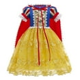 thumbnail image 1 of HAWEE Princesse Snow White Déguisement pour Filles Manches Bouffantes Costumes avec Long Manteau Fête Anniversaire Robe de Soirée (2-10 Ans), 1 of 5