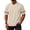 Khaki, variant on GrmtClth Men's Shirts 2026 Lightweight Short Sleeve Tops Athletic V-Neck T-Shirts Fashion Color-Block Tee Striped Khaki L
