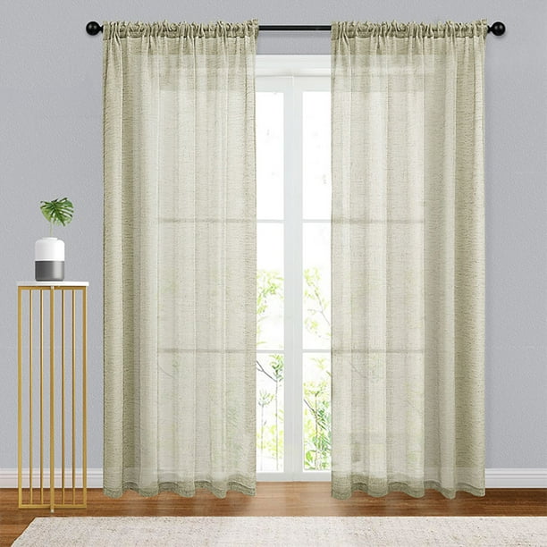Goory Luxury Rod Pocket Window Curtain Solid Colors Bedroom Home Decor