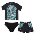 thumbnail image 4 of Alvivi Girls Rash Guard Swimsuit 3-Piece Bathing Suit Swimwear Shirt Shorts Bikini Bottoms Set Black 12, 4 of 5