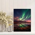 thumbnail image 2 of Aurora Borealis Lake Reflection Canvas Print，Northern Lights Wall Art for Home Hotel Decor, 2 of 8