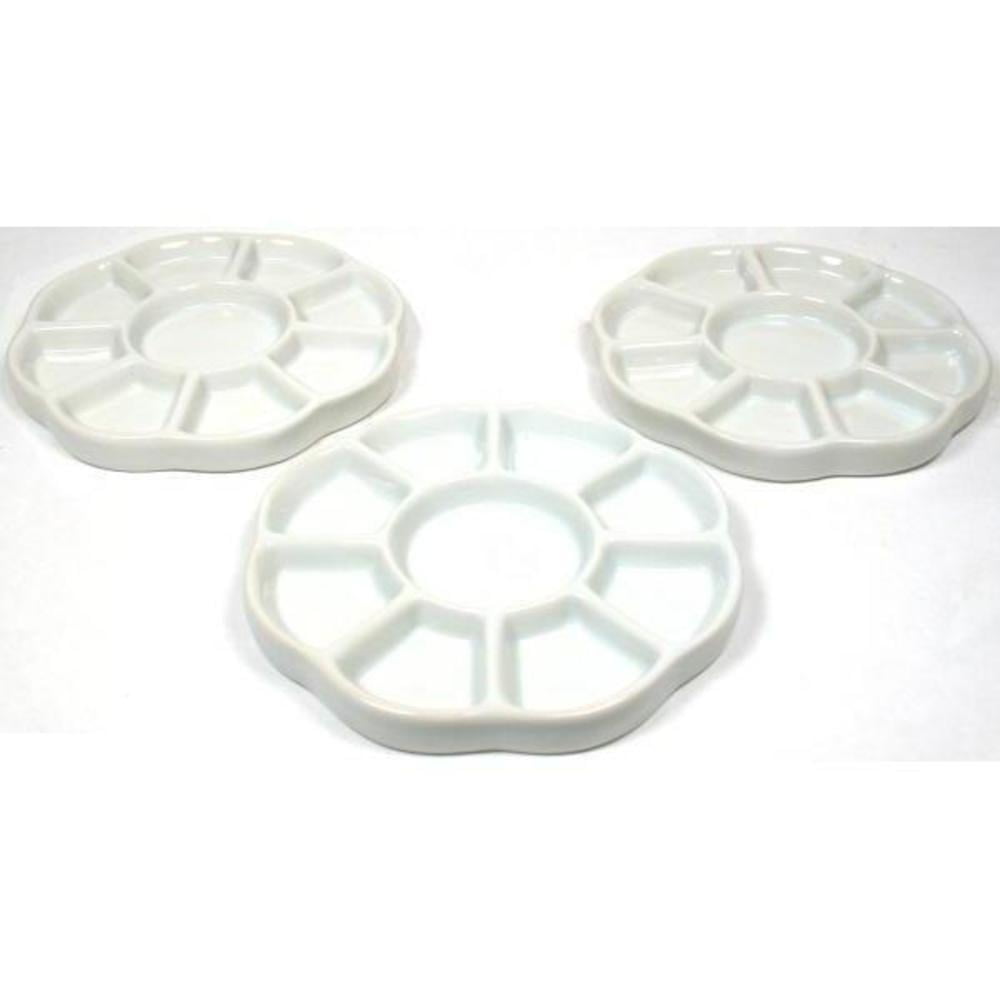 3 Paint Palettes Ceramic Flower Art Color Palette Tools