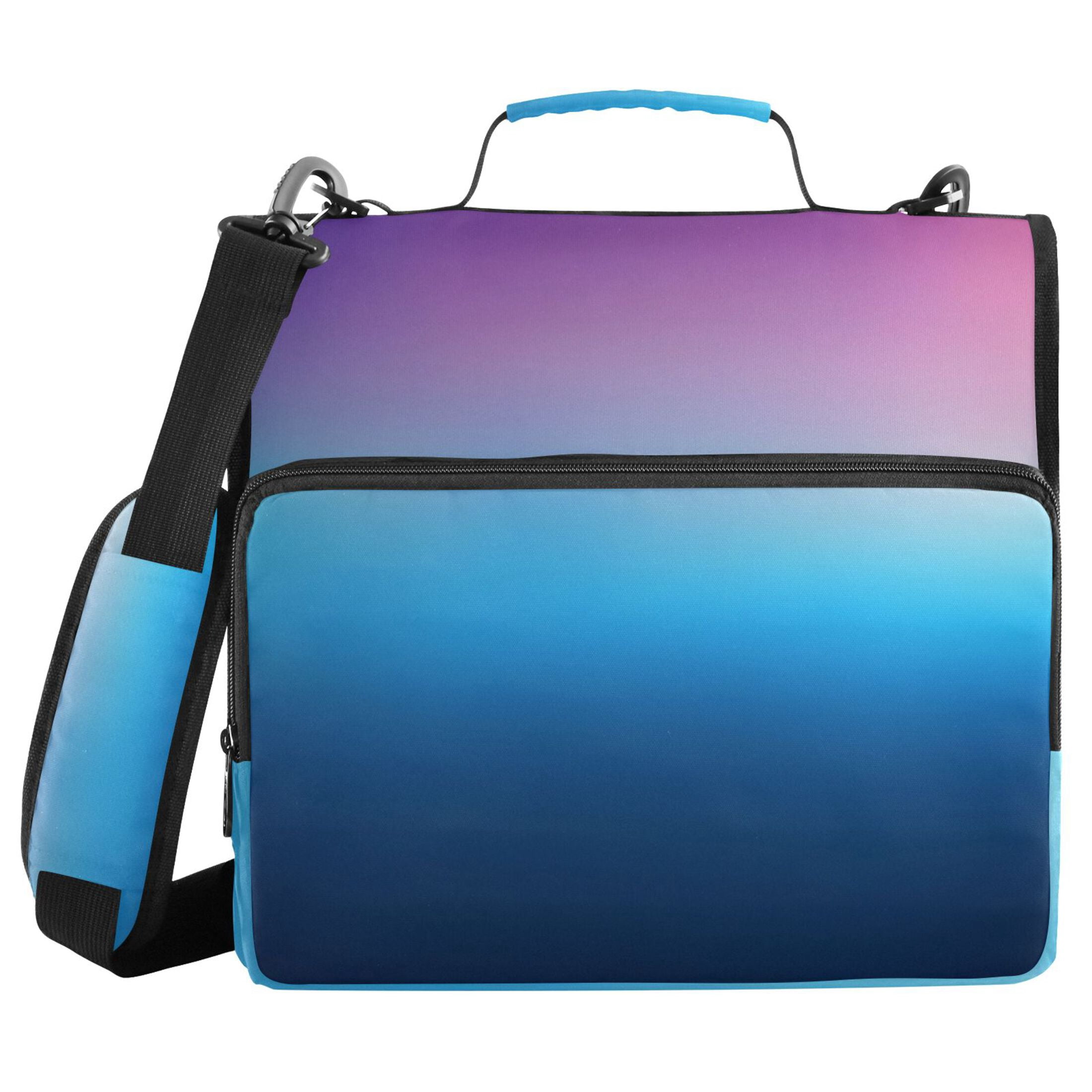ALAZA Zipper Binder Blue Gradient-z6 3 Ring Trapper Keeper File Folder Organizer Bag