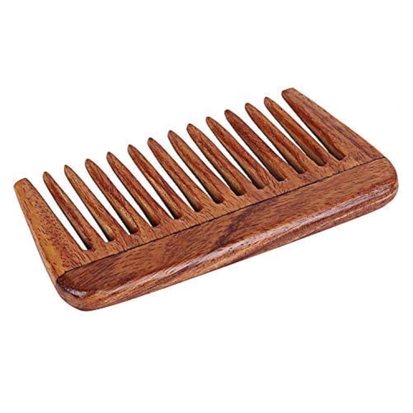 SVATV Peine de madera hecho a mano para desenredar el cabello Peine para cabello grueso, rizado y ondulado No estático y ecológico Hecho en la India N-1