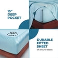thumbnail image 5 of Superior Modal From Beechwood 400TC Sheet Set, Twin XL, Light Blue, 5 of 9