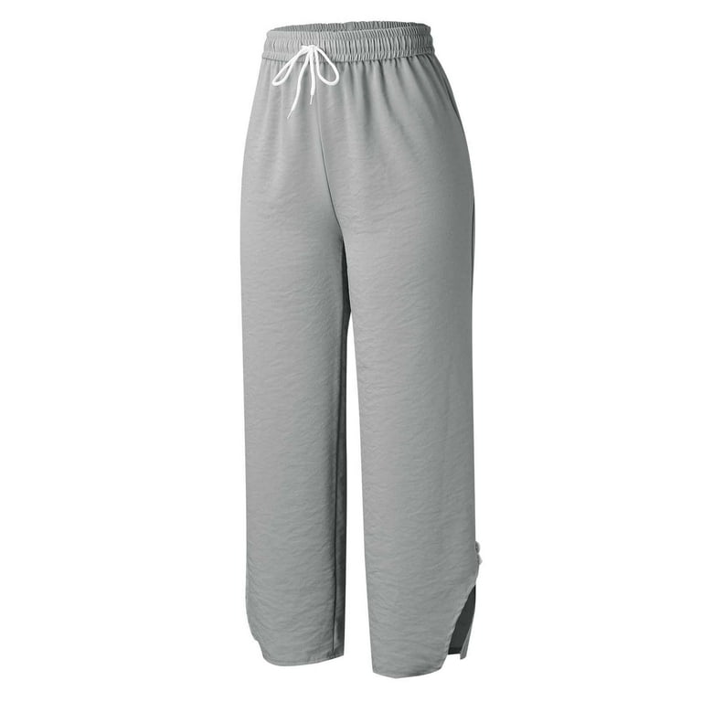 CAICJ98 Sweat Pants for Womens Womens Joggers with Side Pockets, Rib  Bottoms, Soft Sweatpants for Women Grey,XL 