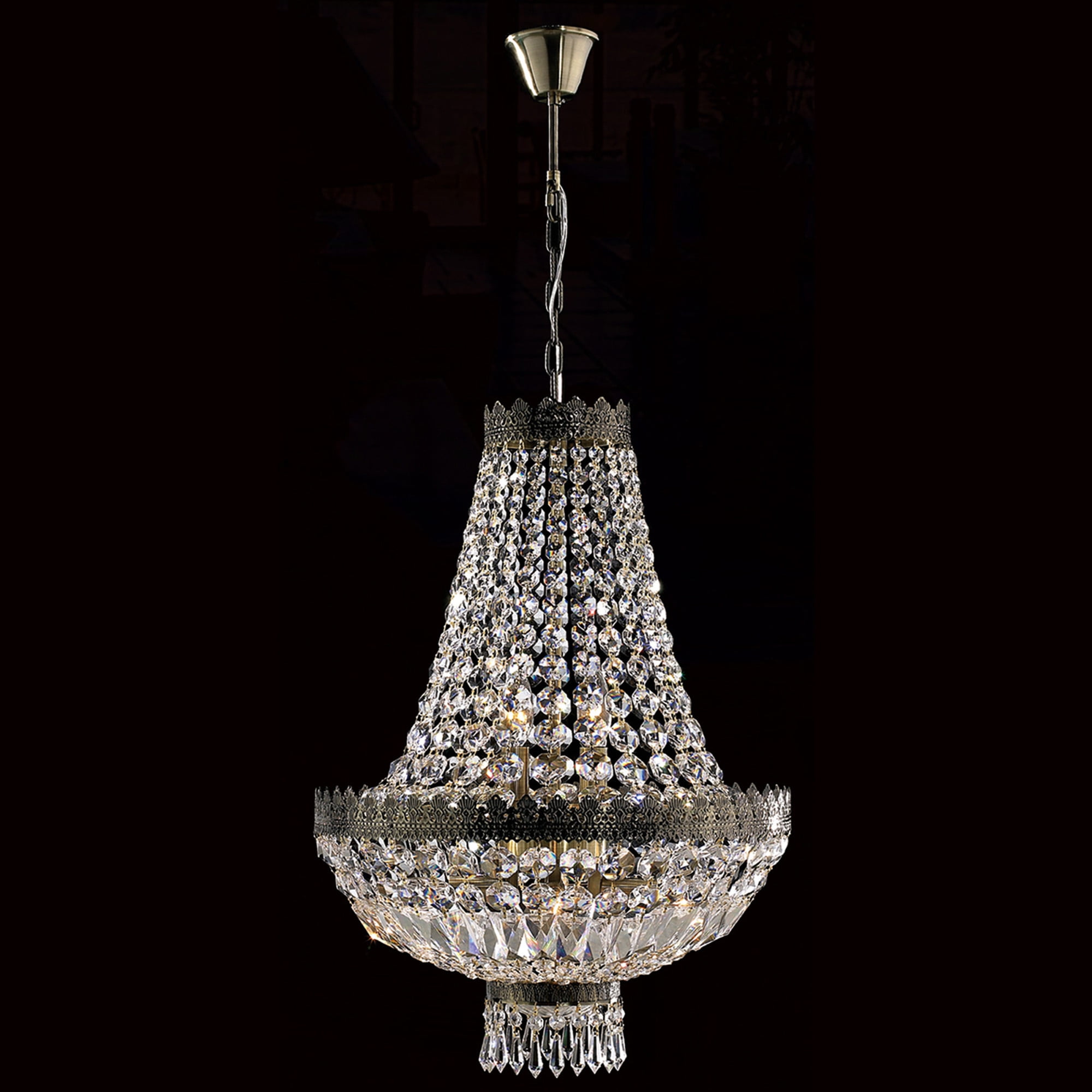 Metropolitan Collection 6 Light Antique Bronze Finish and Clear Crystal Chandelier 16