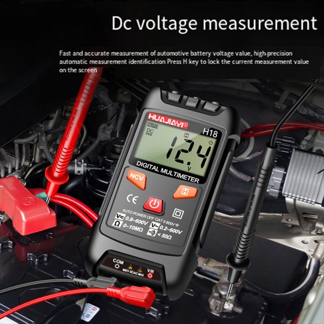 H18 Mini Multímetro Digital Medidor de Voltaje CA/CC 1999 Cuentas Multimetro Ohm NCV Herramientas Eléctricas Rojo
