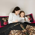 thumbnail image 5 of Feelyou Leopard Print Bow-tie Twin Comforter Sets, Cartoon Red Cherry Bedding Set, 2-Piece, 5 of 8