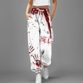 thumbnail image 2 of Women Pants Comfortable Soft Breathable Leggings Fashion Halloween Bloodstain Printed Casual Pants, 2 of 4