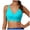 Sky Blue, variant on Women's Bikini Tops Ruched Backless V Neck Bralettes Padded Twsit Front Swim Tops with Adjustable Spaghetti Straps Sky Blue M