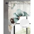 thumbnail image 5 of Teal Broccoli Swag Valance and Tier Curtains Set Rustic Farmhouse Flower Leaf Victorian Style Kitchen Curtains 3 Piece Set Rod Pocket Panels for Bedroom Cafe 56x36 inch, 5 of 6