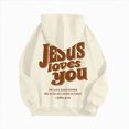 thumbnail image 5 of Kaprioy Hoodies for Women Letter Graphic Bible Verse Oversized Long Sleeve Jesus Faith Sweatshirts Pullover Outdoor Top Streetwear Casual Hoodie Pullover Sweatshirt With Pockets Tops, 5 of 5