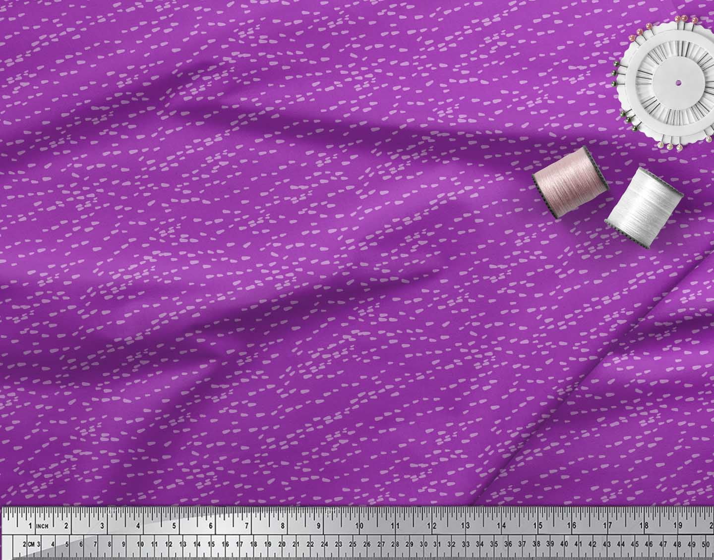 Soimoi Purple Heavy Satin Fabric Brush Stroke Abstract Fabric Prints By Yard 54 Inch Wide