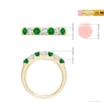 thumbnail image 4 of ANGARA Natural Shared Prong Emerald and Diamond Half Eternity Ring in 14K Yellow Gold for Women (Size-3.1mm) | May Birthstone, Birthday, Anniversary, Jewelry Gift for Women | Natural Emerald Ring, 4 of 9