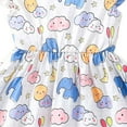 thumbnail image 5 of Fshinging Dresses For Girl 2025 Party Cute Cartoon Clouds Elephant A-Line Party Casual Summer Full Print Princess Dress Size 8-10, 5 of 5