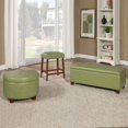 thumbnail image 5 of HomePop Grand Pouf de Rangement en Similicuir, Vert a, 5 of 5