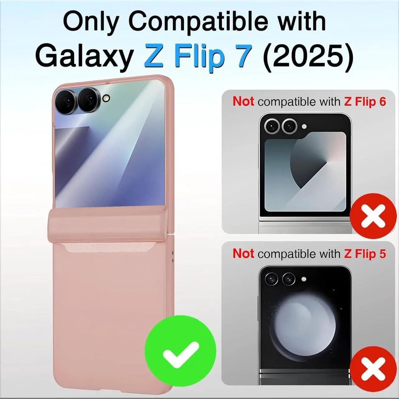 Case for Samsung Galaxy Z Flip 7, Hinge Protection, Built-in Screen Protector, Wireless Charging, Shockproof, Slim Rugged Phone Protective Case for Galaxy Z Flip 7