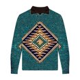 thumbnail image 2 of BiZtdJrK Mens Fleece Lined Jackets Vintage Aztec Cowboy Jacket Ethnic Print Long Sleeve Warm Coat Soft Comfy Jacket with Pockets Daily Sales Clearance Navy XXXL, 2 of 5